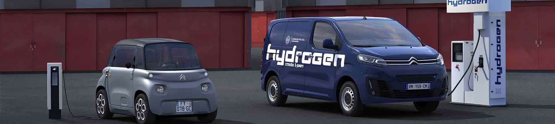 Citroën ami et ë jumpy hydrogen aux bornes de recharges